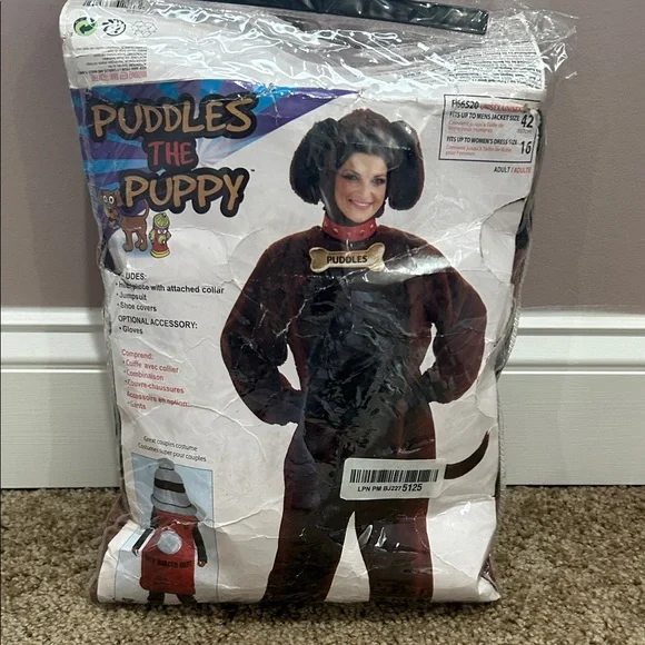 Puddles the Puppy Adult Costume - Brown - Picture 6 of 6